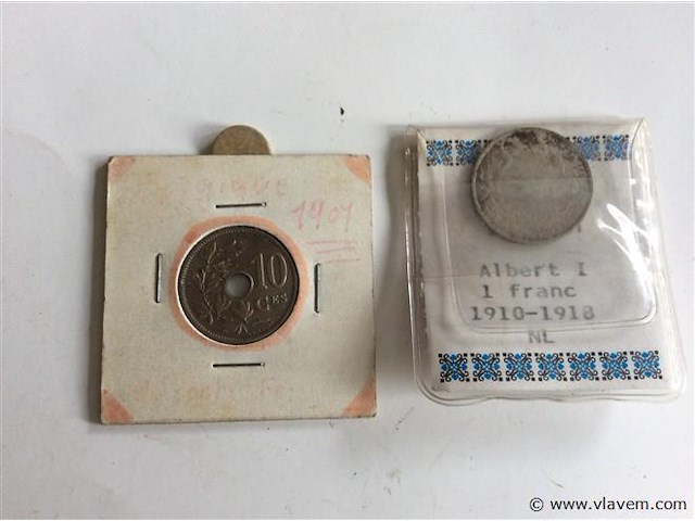 Belgische munten 2stuks - afbeelding 1 van  2