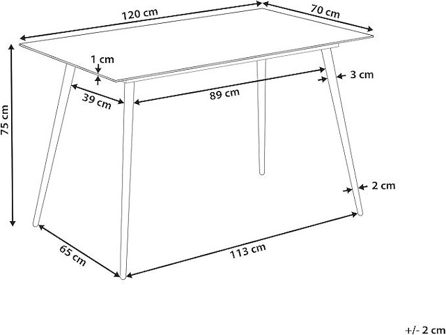Beliani glamour eettafel (120 x 70 cm) - afbeelding 3 van  5