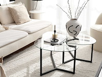 Bellisimo salontafelset | metalen frame | matzwart - afbeelding 1 van  8