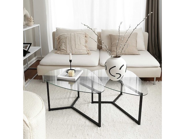 Bellisimo salontafelset | metalen frame | matzwart - afbeelding 2 van  8