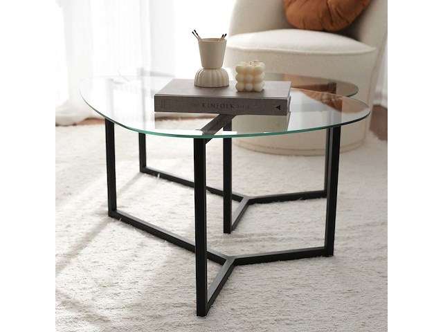 Bellisimo salontafelset | metalen frame | matzwart - afbeelding 3 van  8