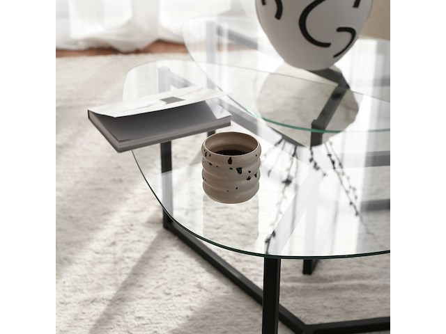 Bellisimo salontafelset | metalen frame | matzwart - afbeelding 5 van  8