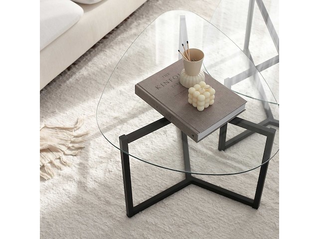 Bellisimo salontafelset | metalen frame | matzwart - afbeelding 6 van  8
