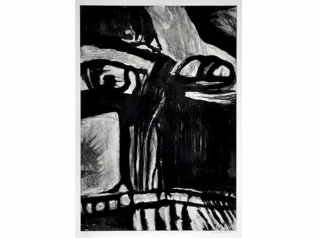 Bengt lindström - vissage - ets/ aquatint - inglijst - afbeelding 1 van  8