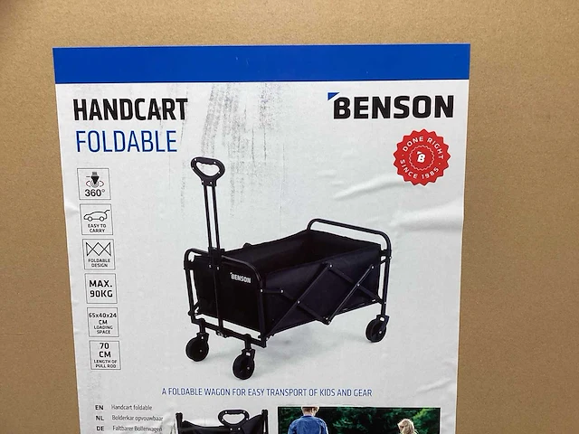 Benson opvouwbare bolderkar - handcart foldable - max. 90kg - zwart - afbeelding 7 van  9
