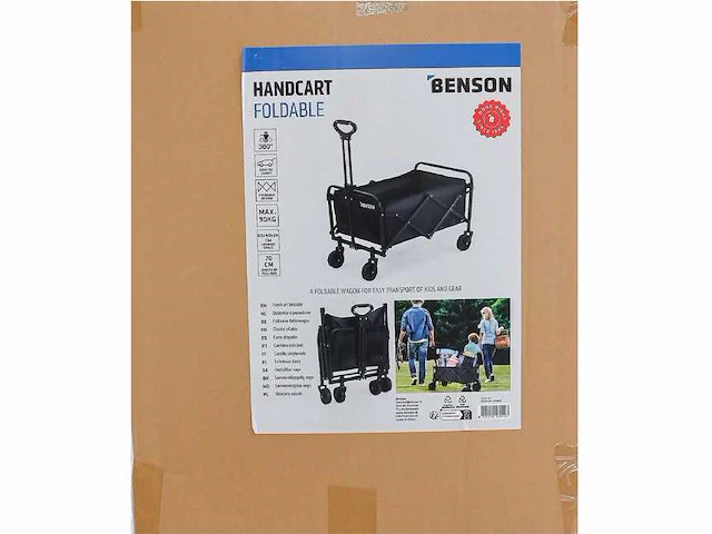 Benson opvouwbare bolderkar - handcart foldable - max. 90kg - zwart - afbeelding 9 van  9