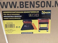 Benson tools gereedschapswagen demonteerbaar / tool trolley - 2 laden - oranje/zwart - afbeelding 3 van  4