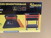 Benson tools gereedschapswagen demonteerbaar / tool trolley - 2 laden - oranje/zwart - afbeelding 4 van  4