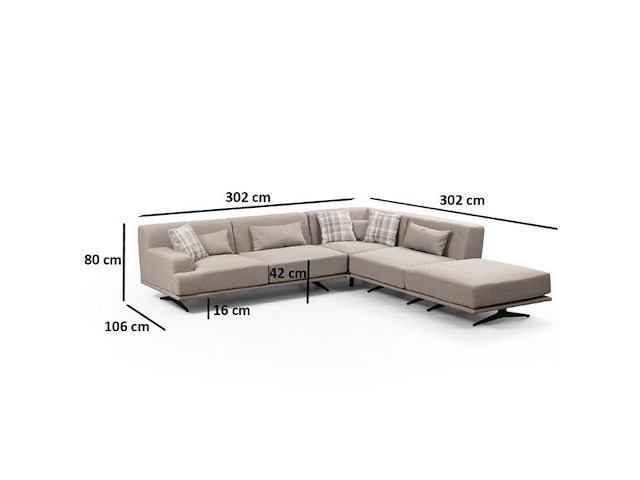 Bentley hoekbank | beukenhout / spaanplaat | beige - afbeelding 8 van  8