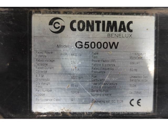Benzine generator contimac - afbeelding 8 van  10