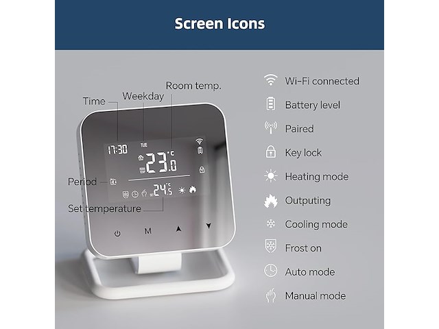 Beok tuya thermostaat - afbeelding 2 van  6