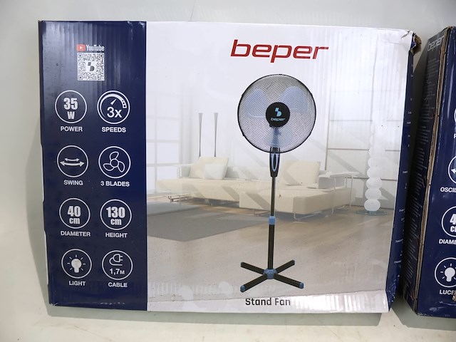 Beper ventilator op voet (x2) - afbeelding 2 van  3