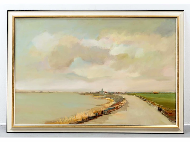 Berend suringh - waterlandschap - olie op doek - 100x150 cm - afbeelding 1 van  4