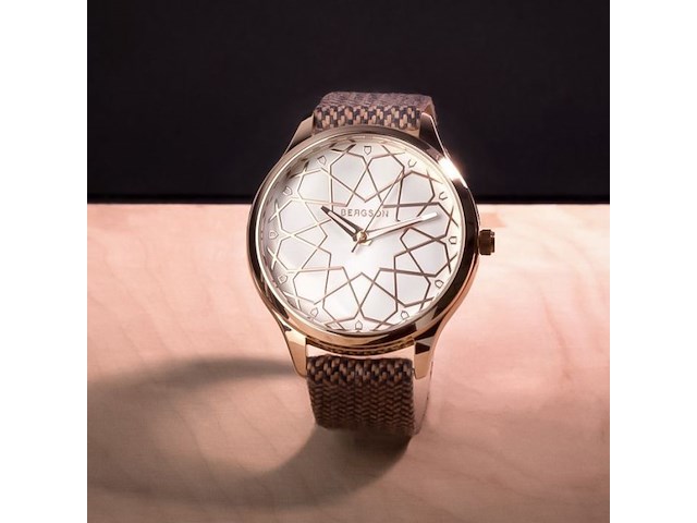 Bergson ocean dameshorloge rosegoud 33mm - afbeelding 2 van  2