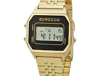 Bergson retro horloge unisex goud 34mm