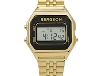 Bergson retro horloge unisex goud 34mm - afbeelding 2 van  3