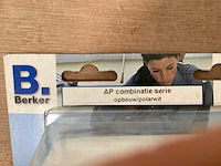 Berker opbouwcombinatie, wissel/wisselschakelaar + stopcontact zonder randaarde, polarwit (51x) - afbeelding 2 van  4