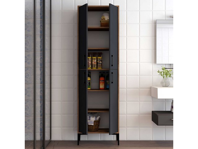 Berlin a multifunctionele kast | 100% melamine | walnoot, antraciet - afbeelding 2 van  5