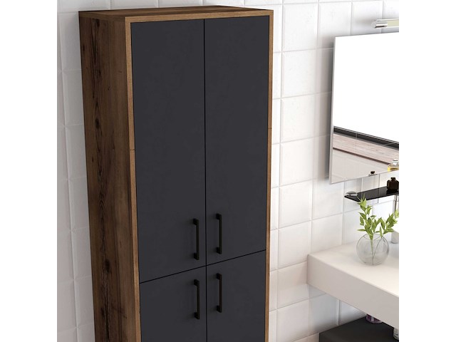 Berlin a multifunctionele kast | 100% melamine | walnoot, antraciet - afbeelding 3 van  5
