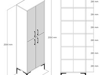 Berlin a multifunctionele kast | 100% melamine | walnoot, antraciet - afbeelding 5 van  5