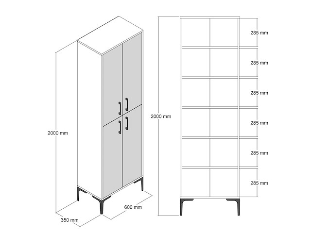 Berlin a multifunctionele kast | 100% melamine | wit - afbeelding 5 van  5