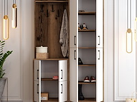 Berlin ba kapstok | 100% melamine | walnoot, wit - afbeelding 2 van  5