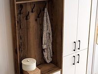Berlin ba kapstok | 100% melamine | walnoot, wit - afbeelding 3 van  5