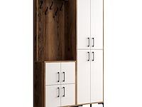 Berlin ba kapstok | 100% melamine | walnoot, wit - afbeelding 4 van  5