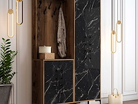Berlin ba kapstok | 100% melamine | walnoot, zwart - afbeelding 2 van  6