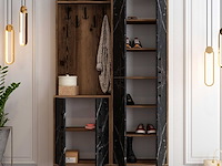 Berlin ba kapstok | 100% melamine | walnoot, zwart - afbeelding 3 van  6