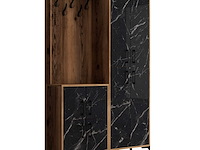 Berlin ba kapstok | 100% melamine | walnoot, zwart - afbeelding 5 van  6