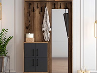 Berlin bc kapstok | 100% melamine | walnoot, antraciet - afbeelding 1 van  6