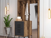 Berlin bc kapstok | 100% melamine | walnoot, antraciet - afbeelding 2 van  6