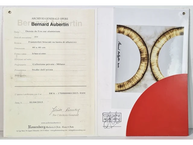 Bernard aubertin : dessin sur feu sur alluminium - afbeelding 1 van  13