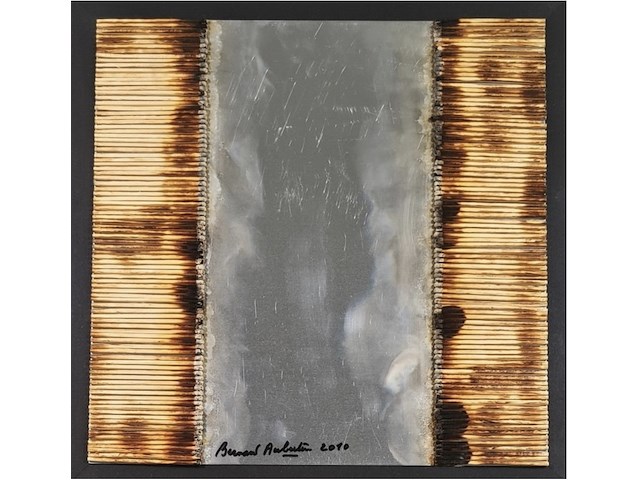 Bernard aubertin : dessin sur feu sur alluminium - afbeelding 3 van  7