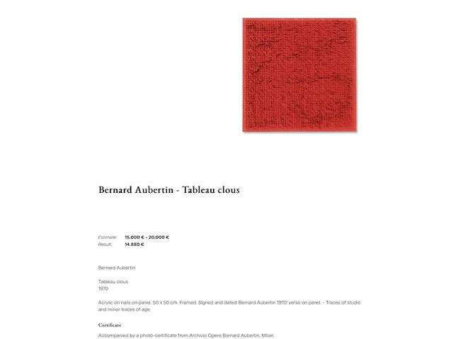 Bernard aubertin : tableau clous - afbeelding 14 van  23