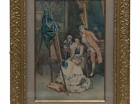 Bernard louis borione (1865-?), the art lovers, pastel on paper 52 x 35 cm. (20.46 x 13.77 in.), frame: 79 x 60 cm. (31.10 x 23.62 in.) - afbeelding 2 van  8