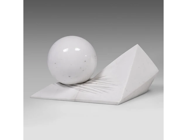 Bernard verhaeghe (1950), untitled carrara marble sculpture, h 32 - w 66 cm - afbeelding 3 van  8