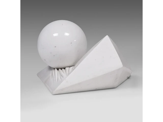 Bernard verhaeghe (1950), untitled carrara marble sculpture, h 32 - w 66 cm - afbeelding 4 van  8