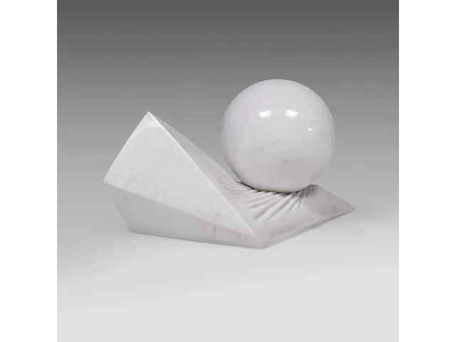 Bernard verhaeghe (1950), untitled carrara marble sculpture, h 32 - w 66 cm - afbeelding 6 van  8
