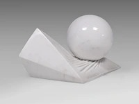Bernard verhaeghe (1950), untitled carrara marble sculpture, h 32 - w 66 cm - afbeelding 6 van  8
