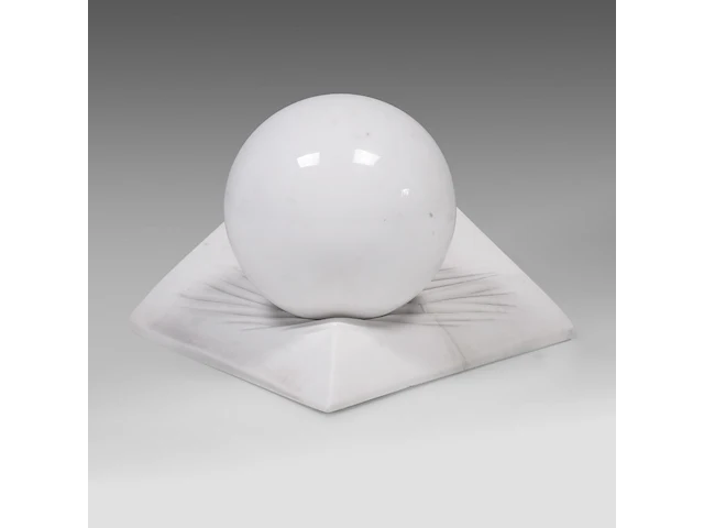 Bernard verhaeghe (1950), untitled carrara marble sculpture, h 32 - w 66 cm - afbeelding 8 van  8