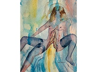 Bert post - erotische compositie - aquarel - afbeelding 1 van  5