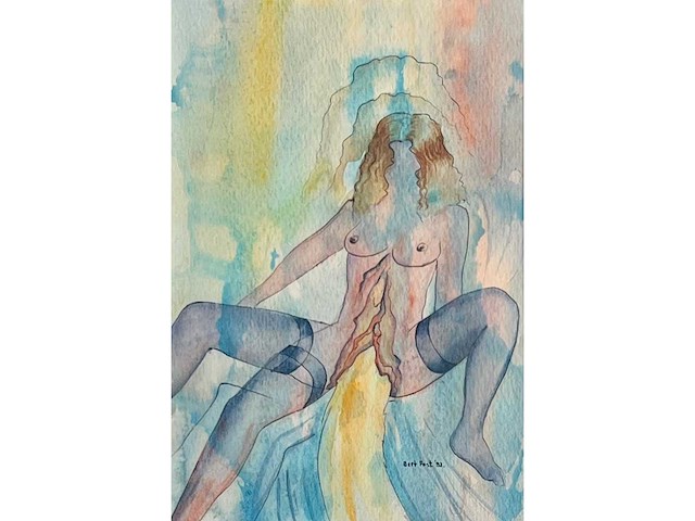 Bert post - erotische compositie - aquarel - afbeelding 3 van  5