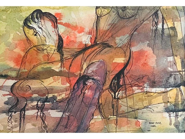 Bert post - erotische compositie - aquarel - afbeelding 1 van  8