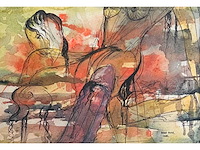 Bert post - erotische compositie - aquarel - afbeelding 1 van  8