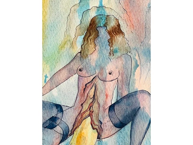 Bert post - originele aquarel - afbeelding 2 van  5