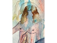 Bert post - originele aquarel - afbeelding 4 van  5