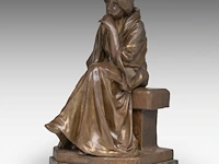 Bertolini clemente (1889-1952), 'pensive', patinated bronze on a vert de mer marble base the bronze: 50 cm. (19.67 in.), with marble base: 53 cm. (20.87 in.) - afbeelding 2 van  9
