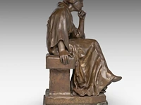Bertolini clemente (1889-1952), 'pensive', patinated bronze on a vert de mer marble base the bronze: 50 cm. (19.67 in.), with marble base: 53 cm. (20.87 in.) - afbeelding 5 van  9